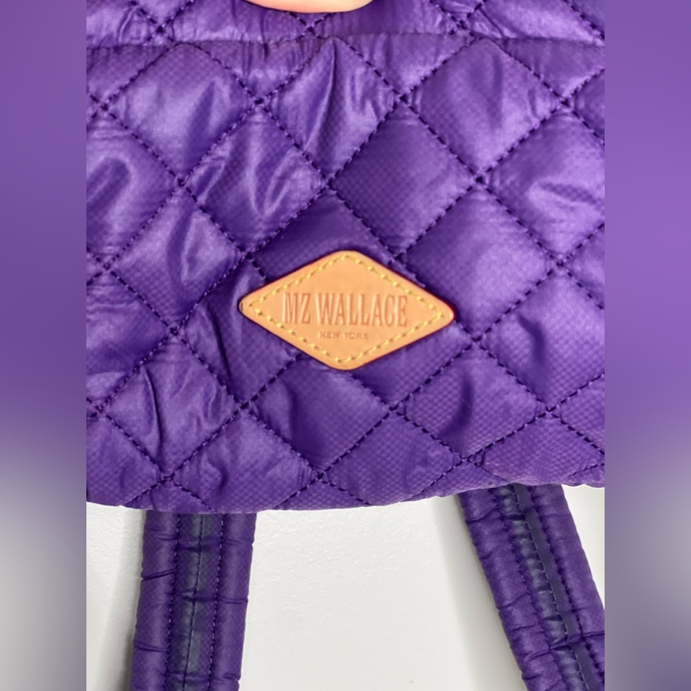 MZ Wallace Purple Amethyst Iridescent Quilted Small Crosby Backpack - Picture 4 of 8